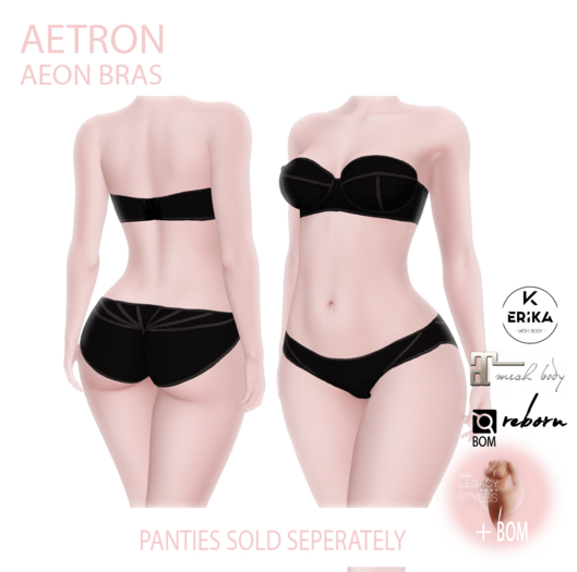 Second Life Marketplace Aetron Aeon Strapless Bra Legacy Applier + BOM